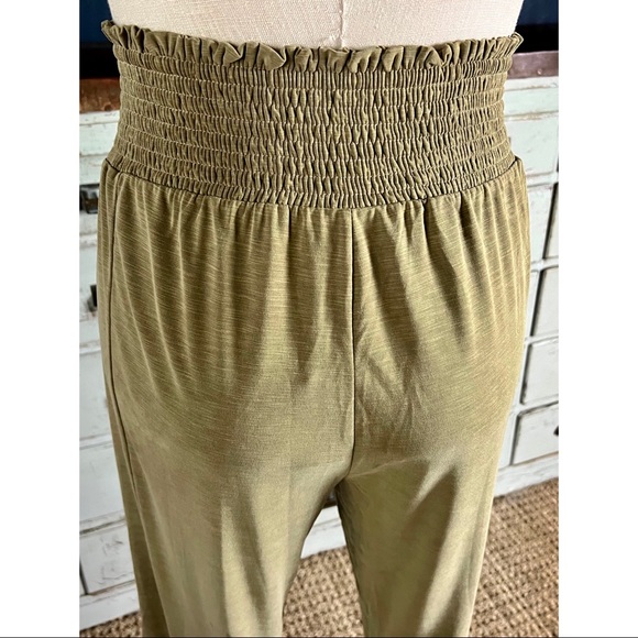 Anthropologie Saturday Sunday Ruched Tapered Green Pants S - Picture 8 of 13